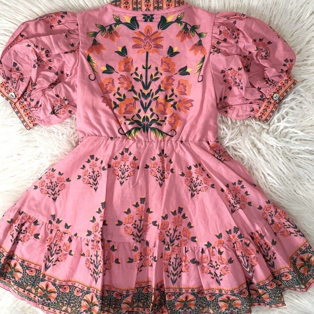 A Loves A Girls ❤️2XHOST PICK❤️ “Bubble Sleeve Floral Dress in pink" NWT - Picture 5 of 9